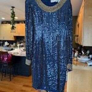 Black Tie Oleg Cassini vintage beaded dress